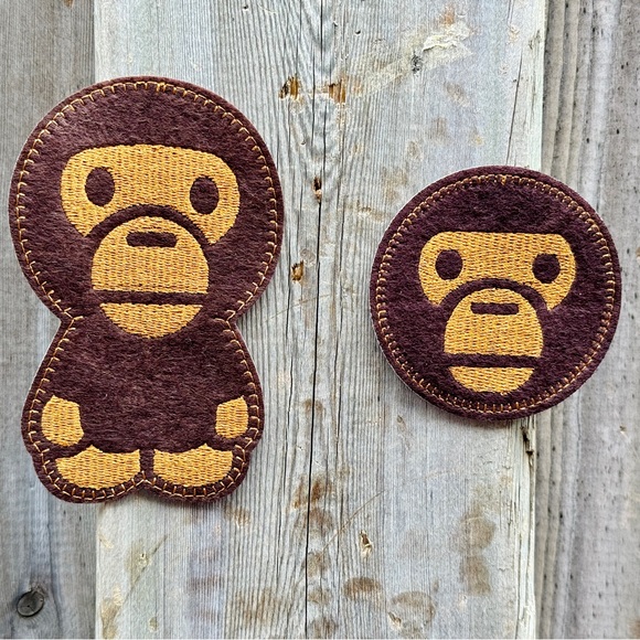 Pack of 2 Large Baby Milo Iron on Patch Baby Monkey Iron on Patch Monkey Patch - Picture 10 of 12
